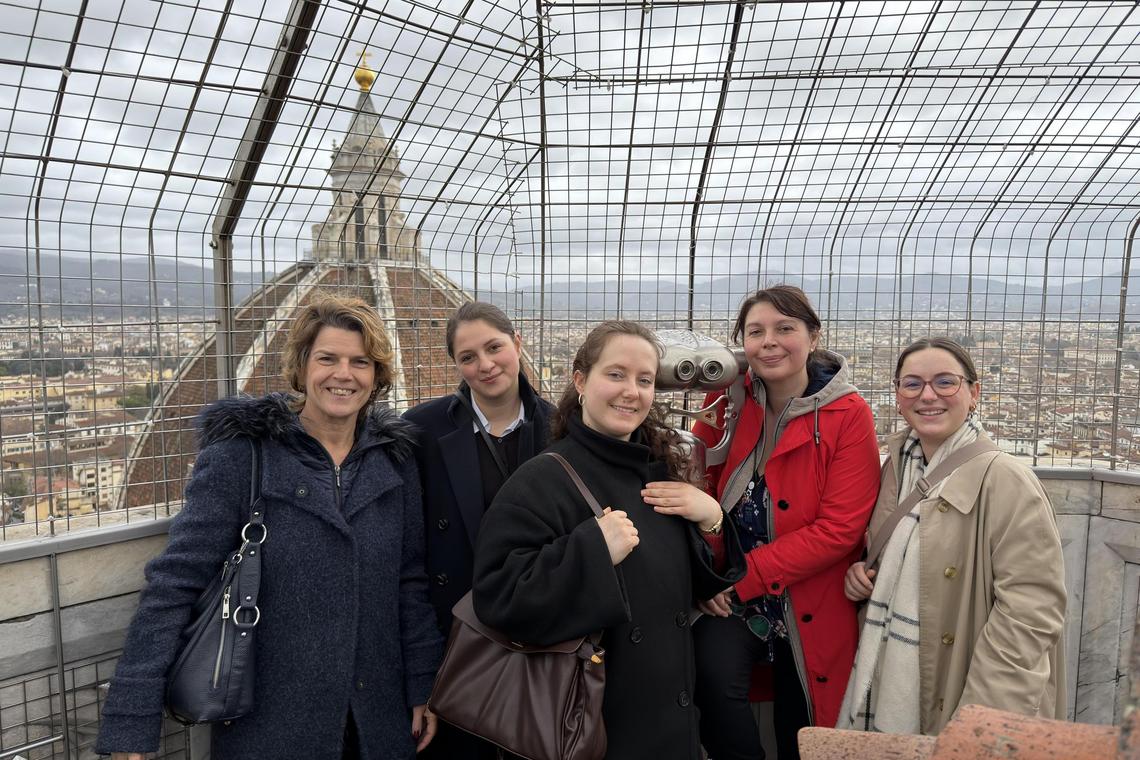 Sophie Binder with fellow students