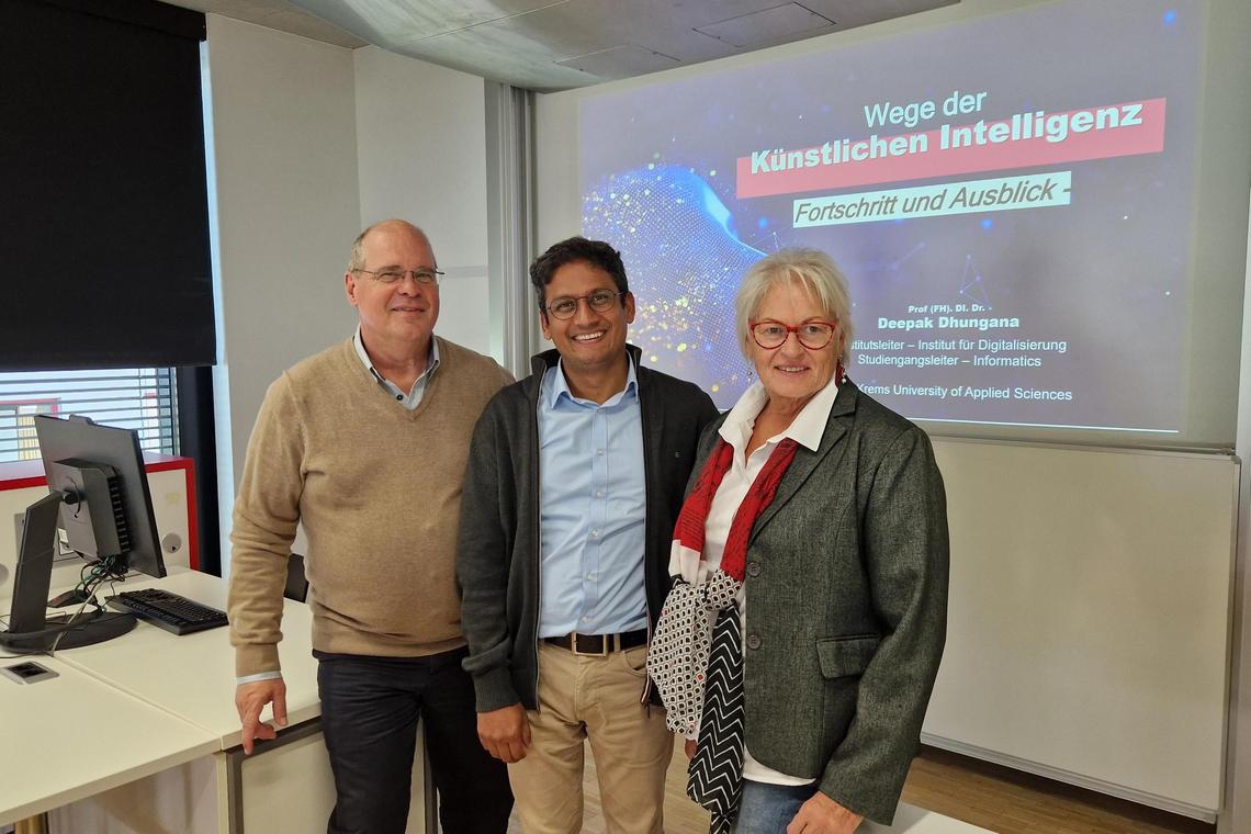 Udo Hofmann, Deepak Dhungana und Angelika Schmoll